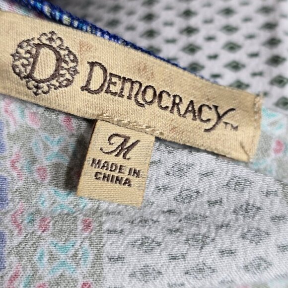 Democracy Aqua Blue Medallion Kimono Open Front Cardigan - Picture 9 of 9